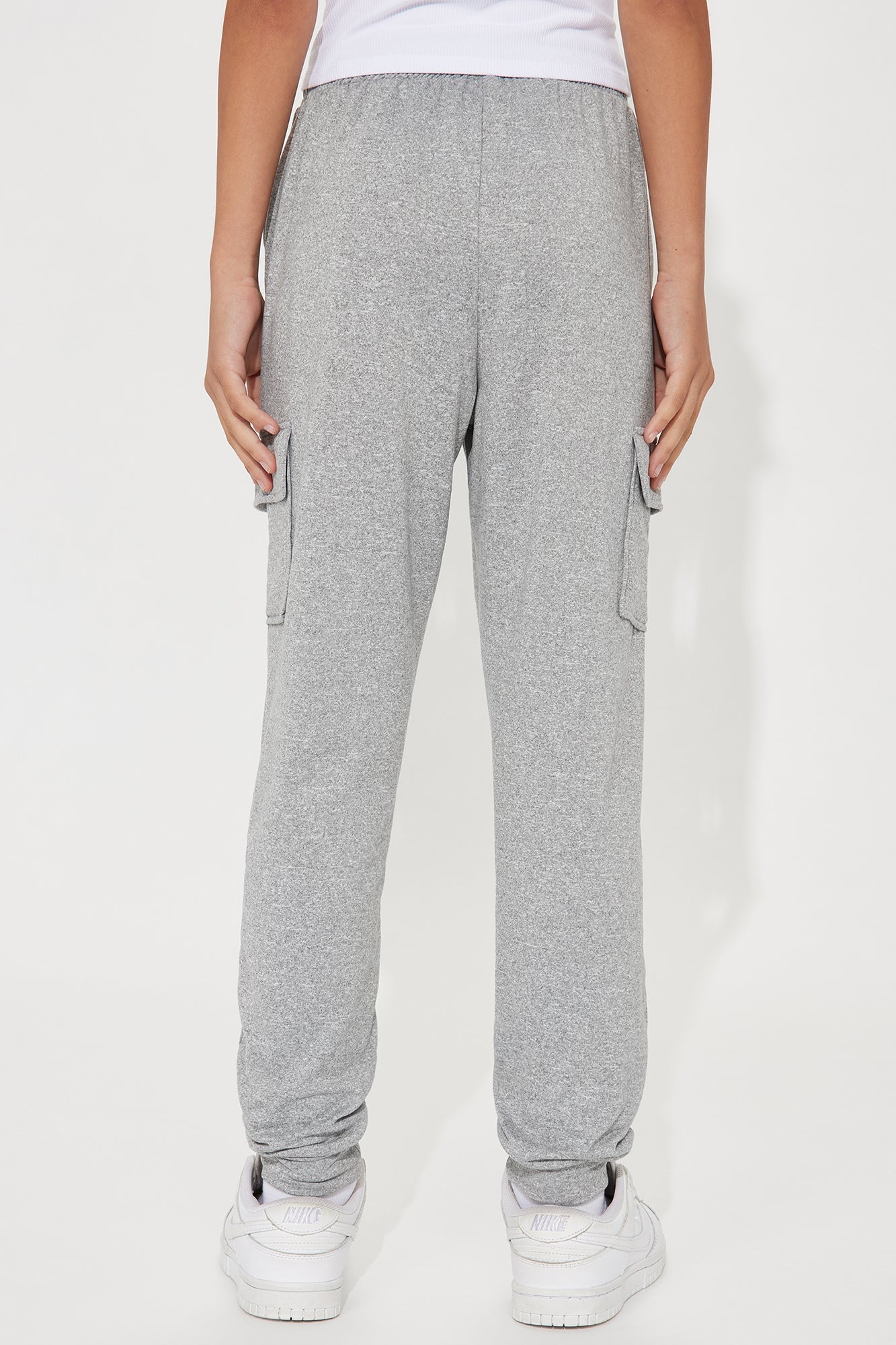 Mini Knit Cargo Joggers - Grey