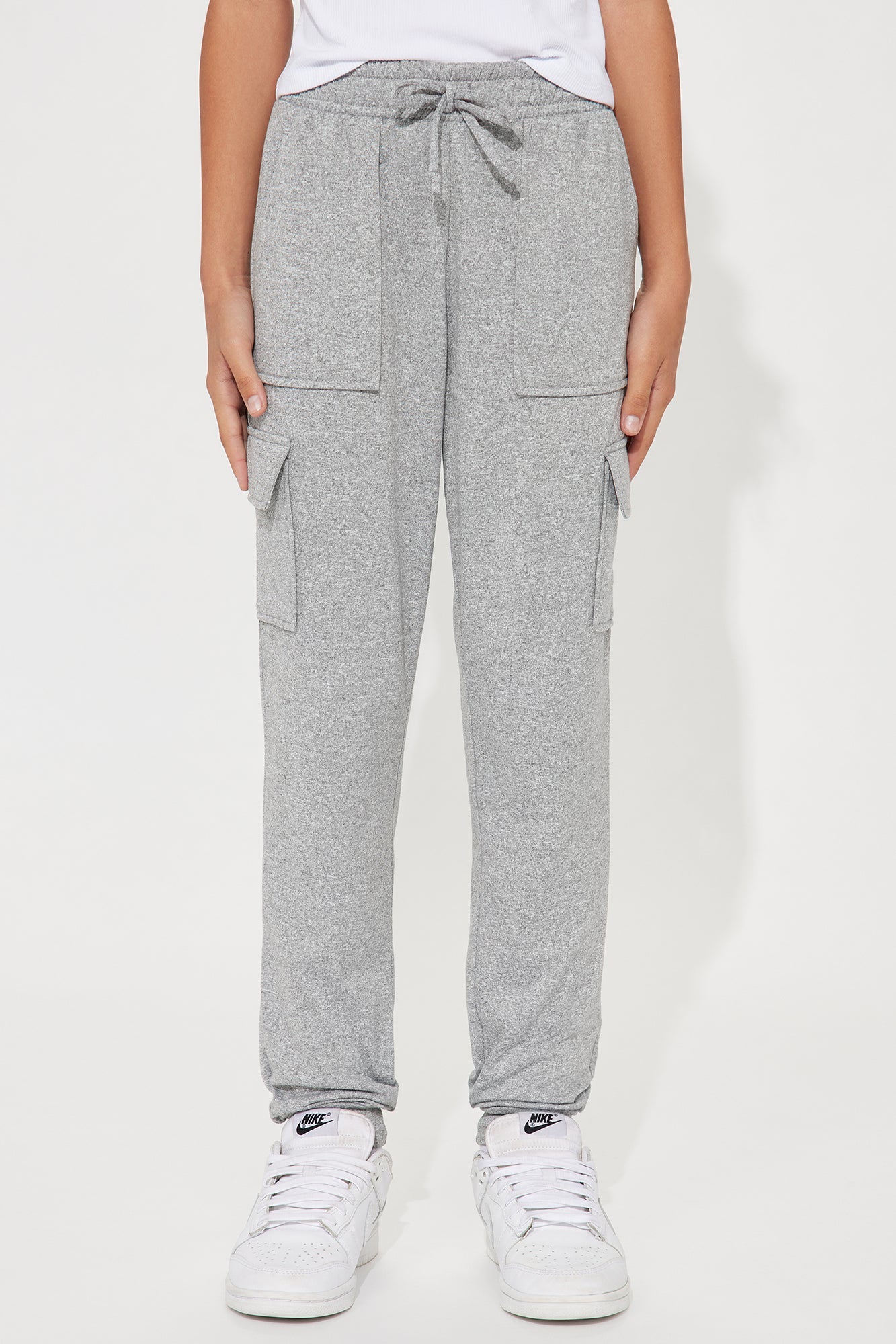Mini Knit Cargo Joggers - Grey