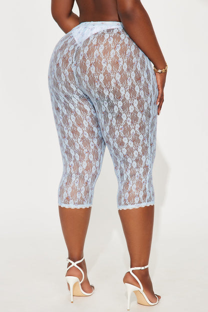 Learning Love Floral Lace Capri Legging - Blue