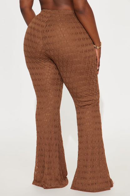 Hold Up Lace Flare Pant - Mocha