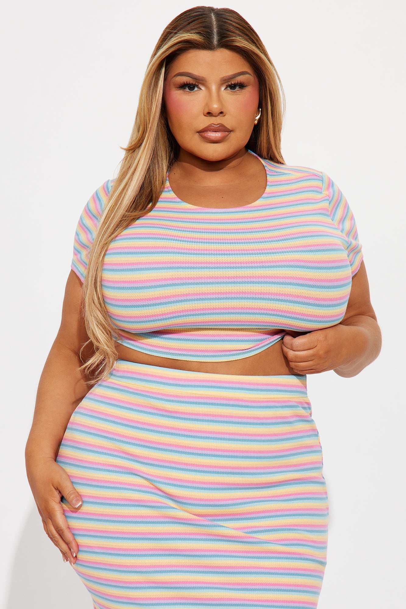 Chasing Rainbows Midi Skirt Set - Multi Color