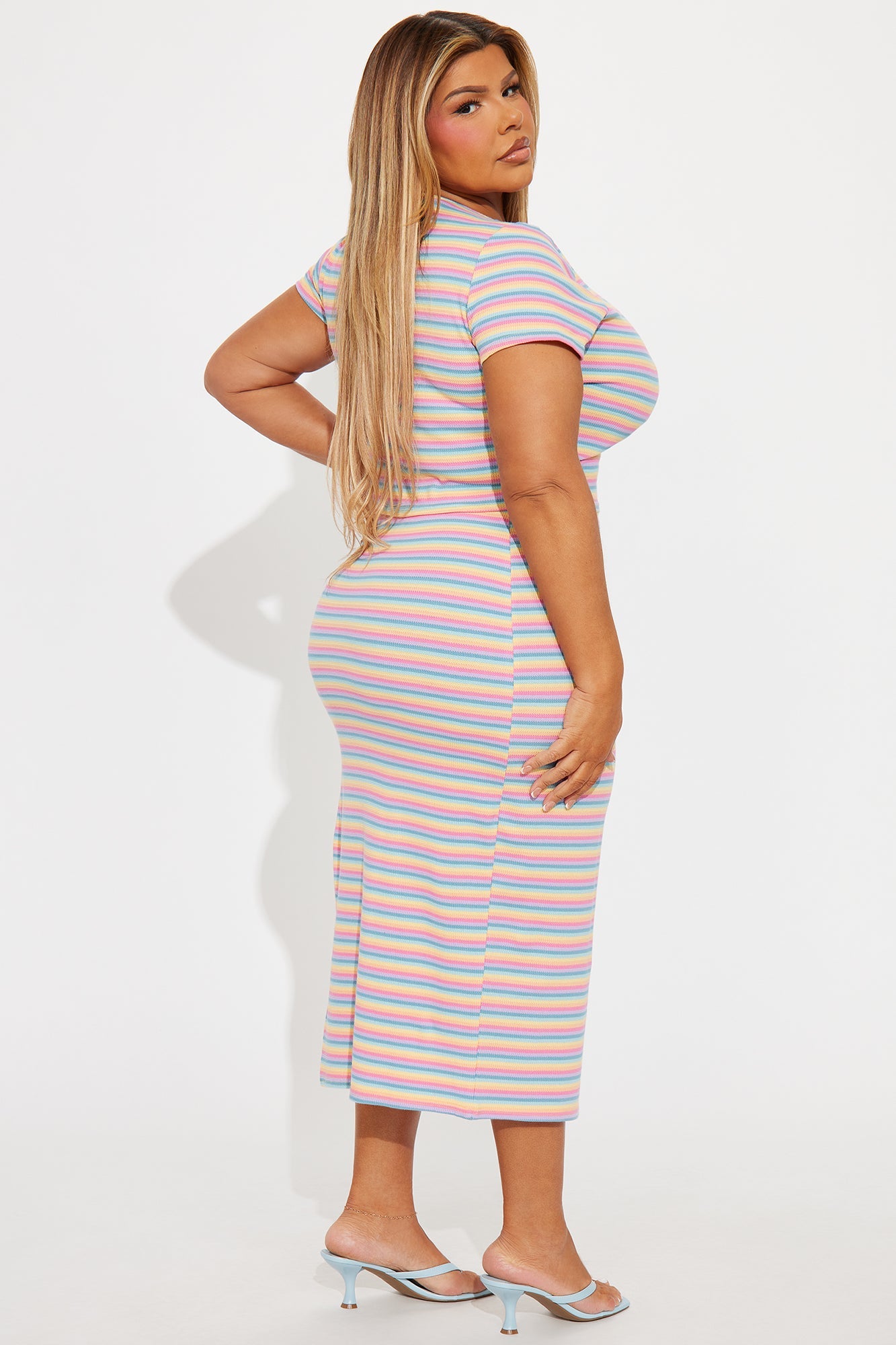 Chasing Rainbows Midi Skirt Set - Multi Color