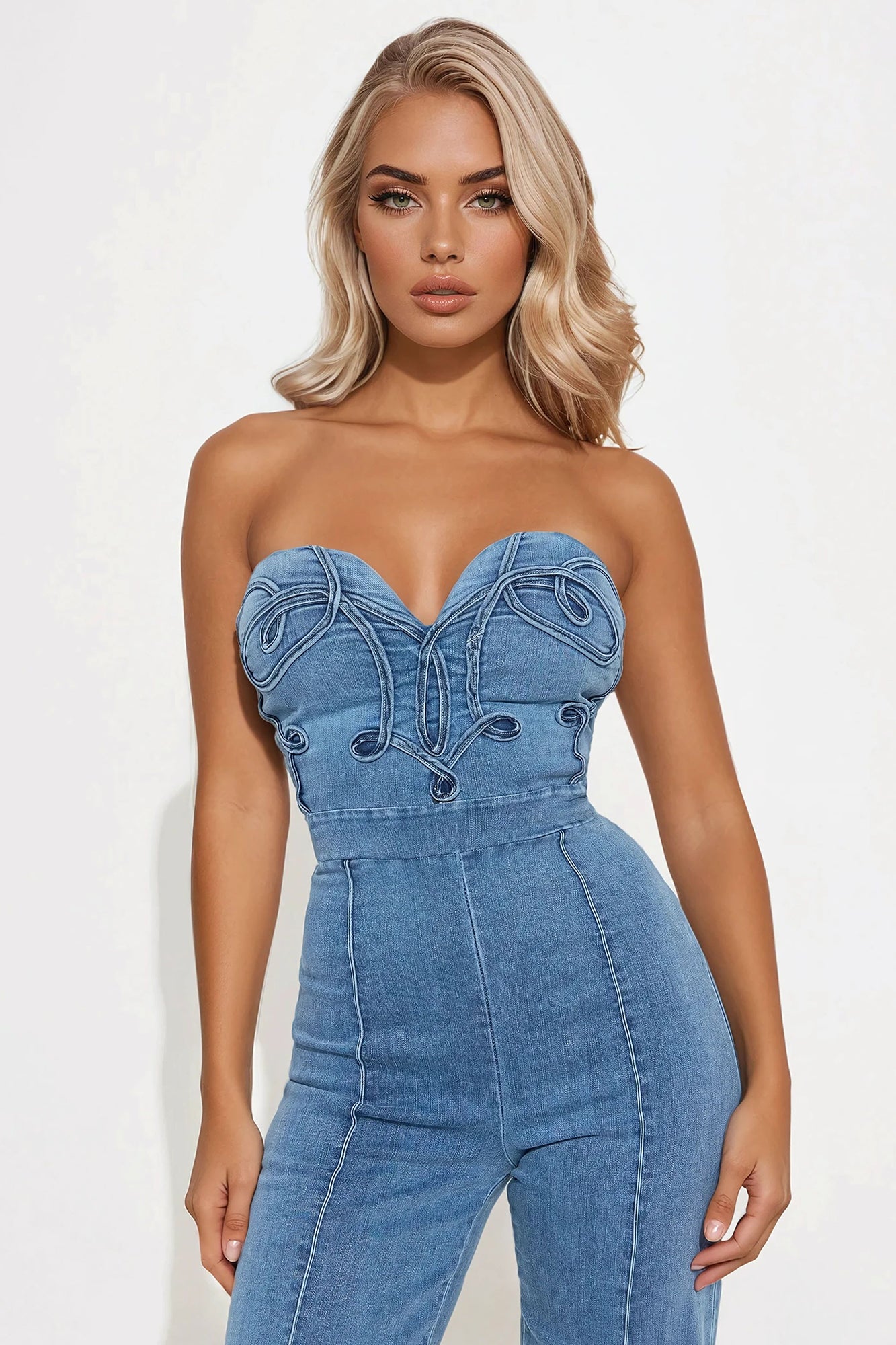 Feeling Twirly Denim Jumpsuit - Medium Wash