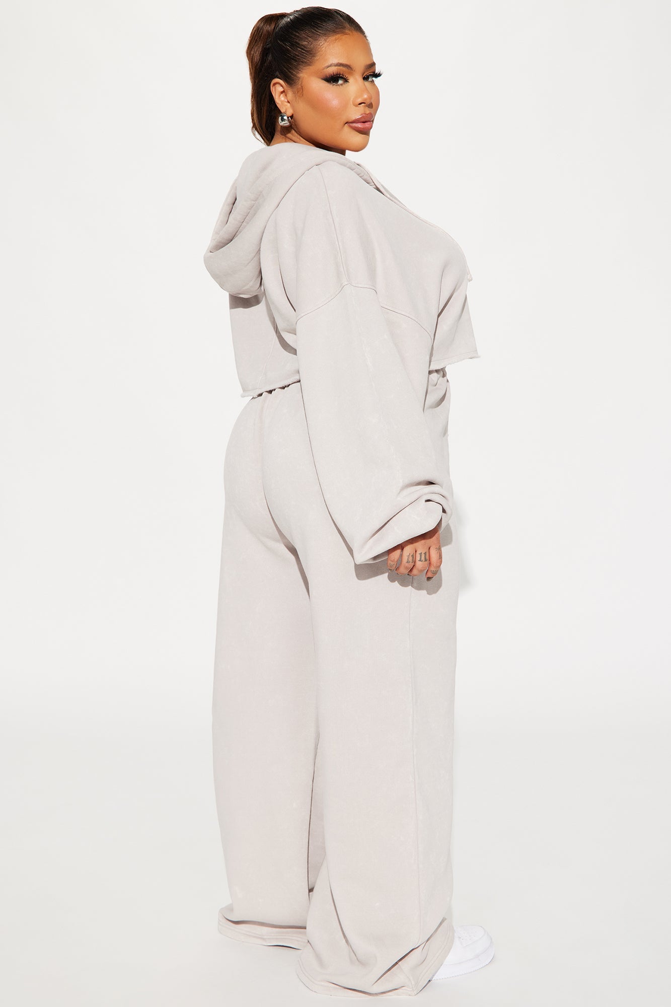 On The Go Fleece Pant Set - Taupe
