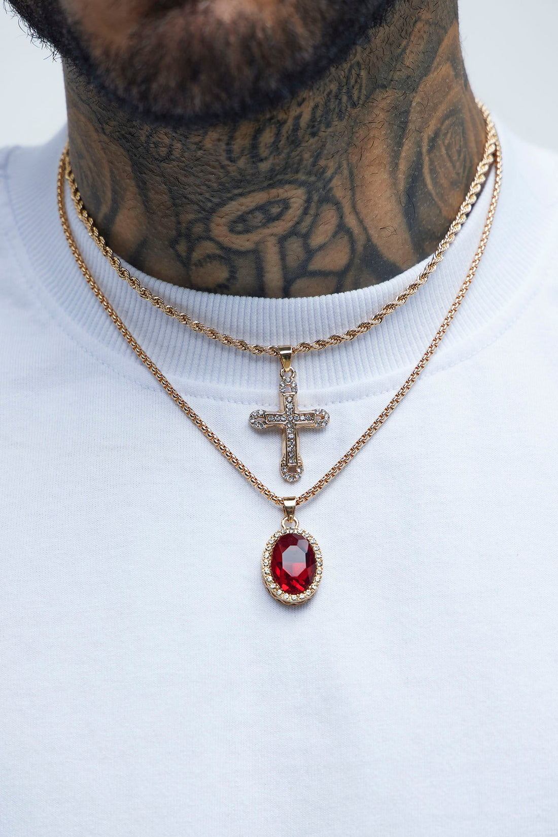 Seekers Cross Necklace Set - Gold