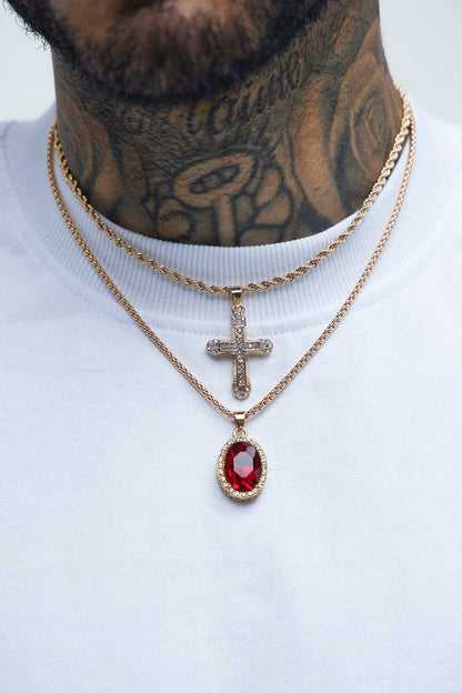 Seekers Cross Necklace Set - Gold