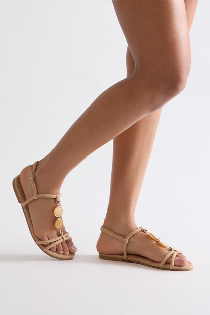 Cove Suede Sandals - Nude