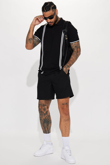 Strikeout Short Sleeve Polo - Black