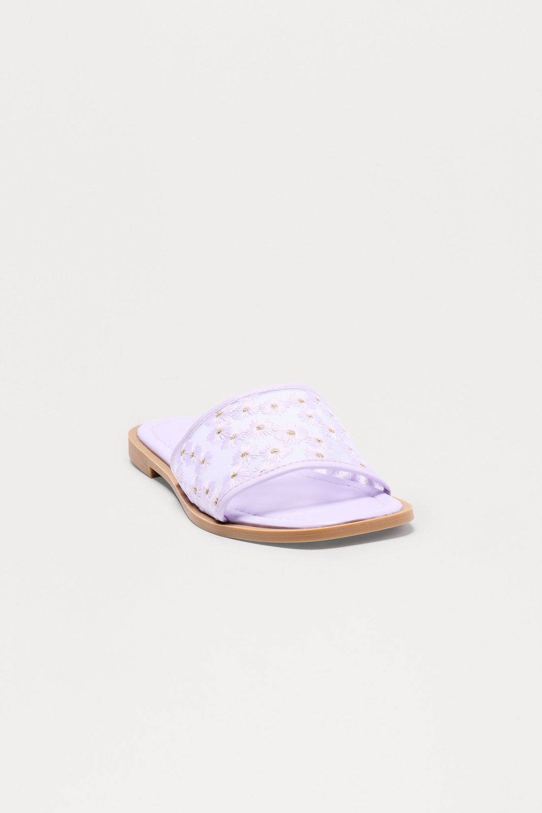 Zita Floral Slip On Sandals - Lavender