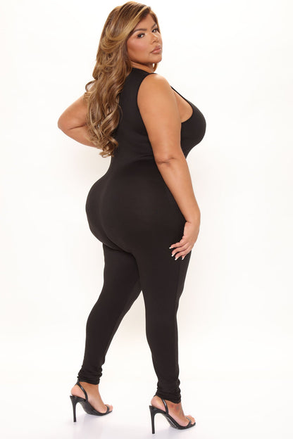 Jessie Skinny Leg Jumpsuit - Black