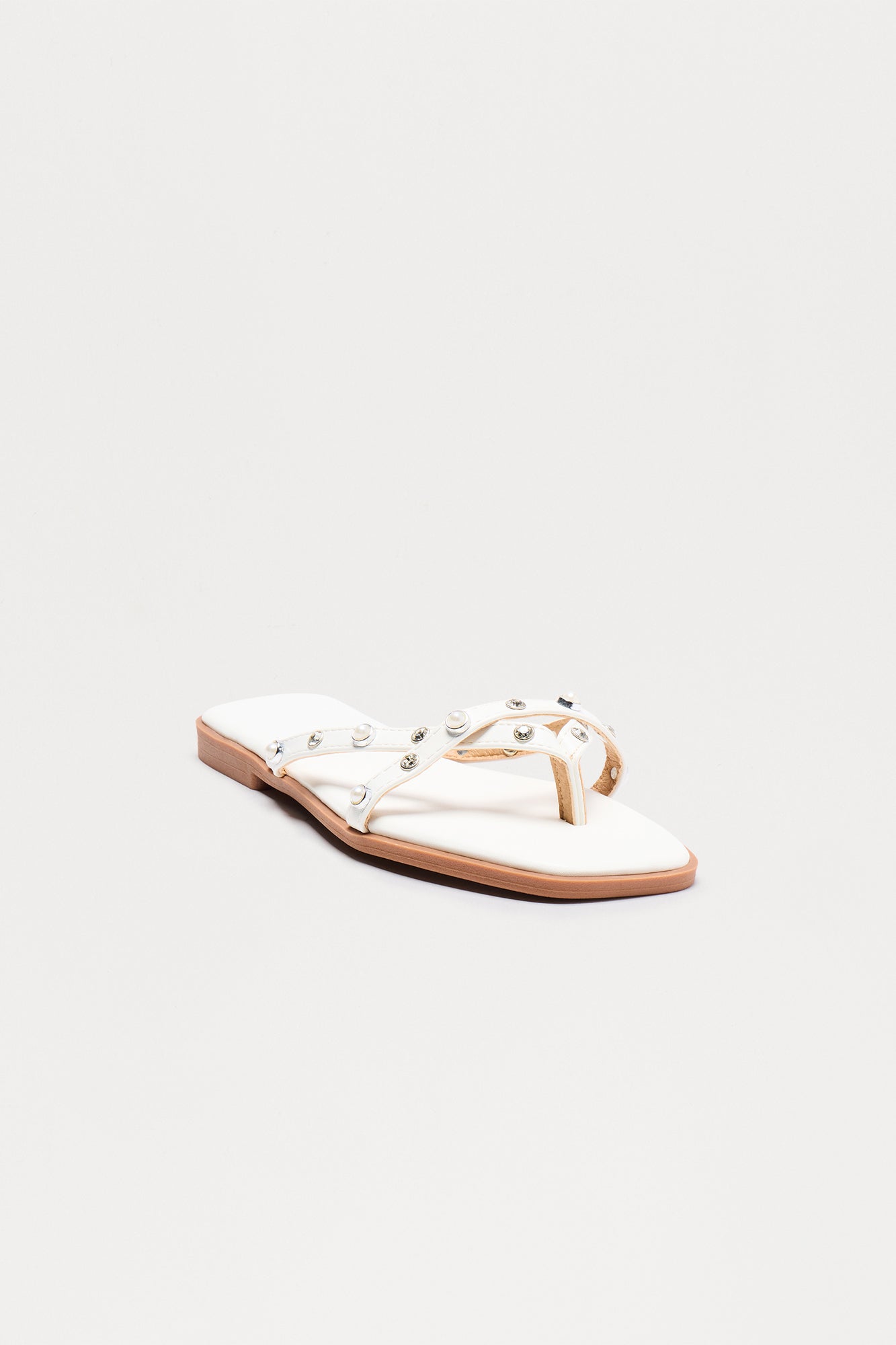 Tony Studded Flip Flops - White