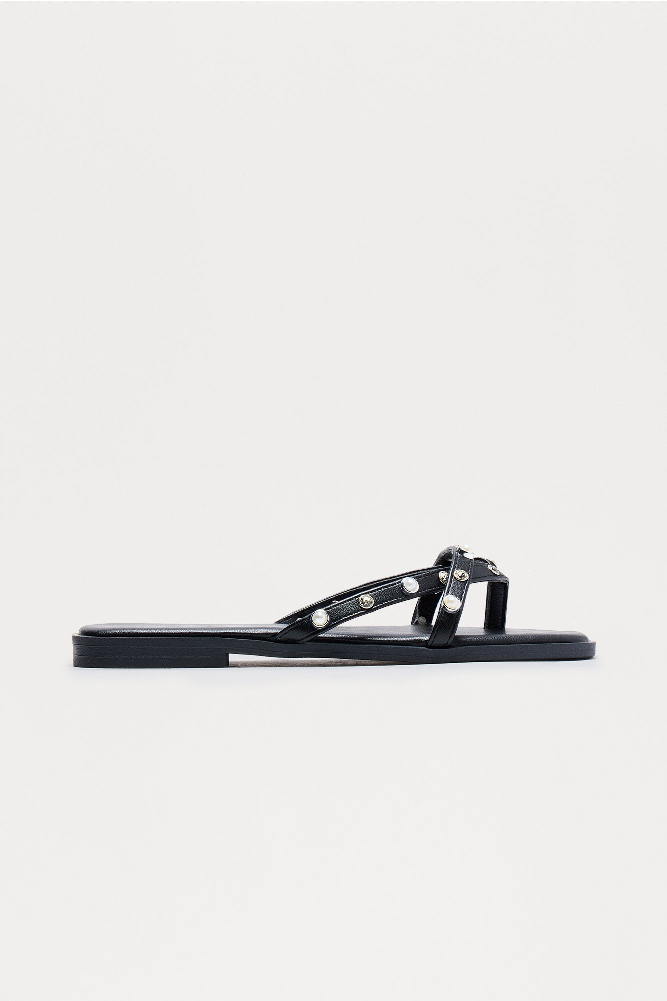Tony Studded Flip Flops - Black