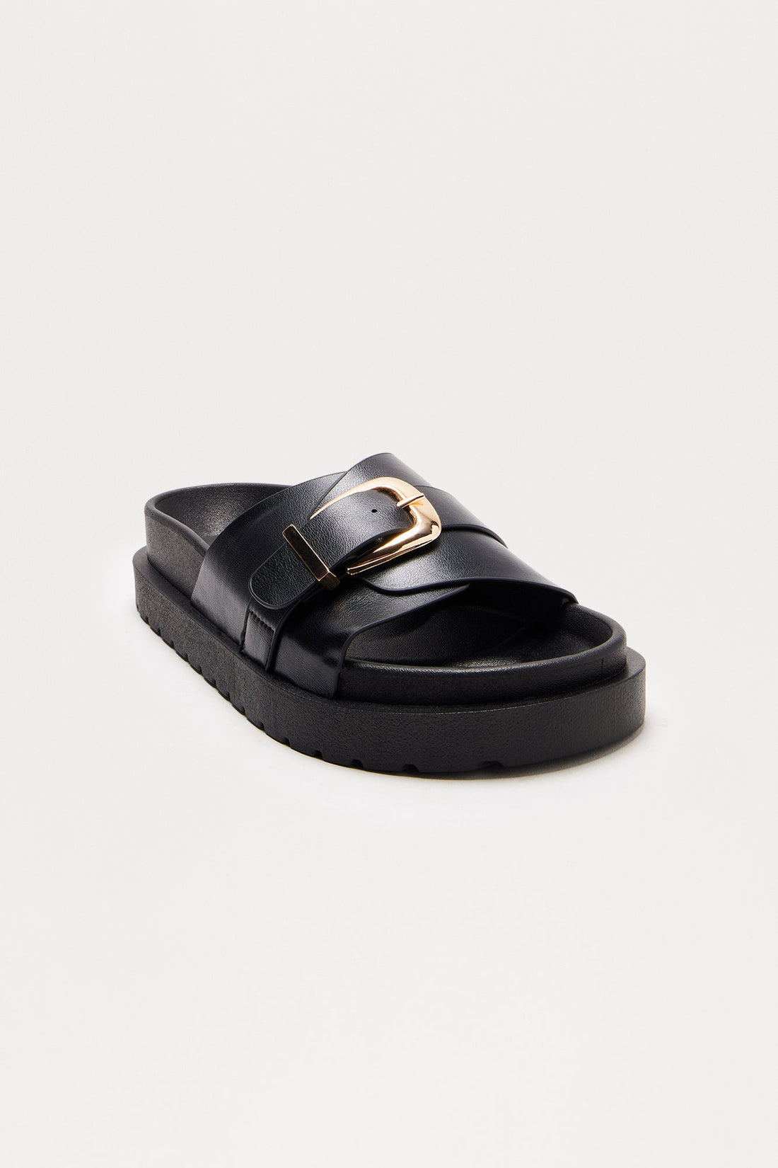 Jona Buckle Sandals - Black