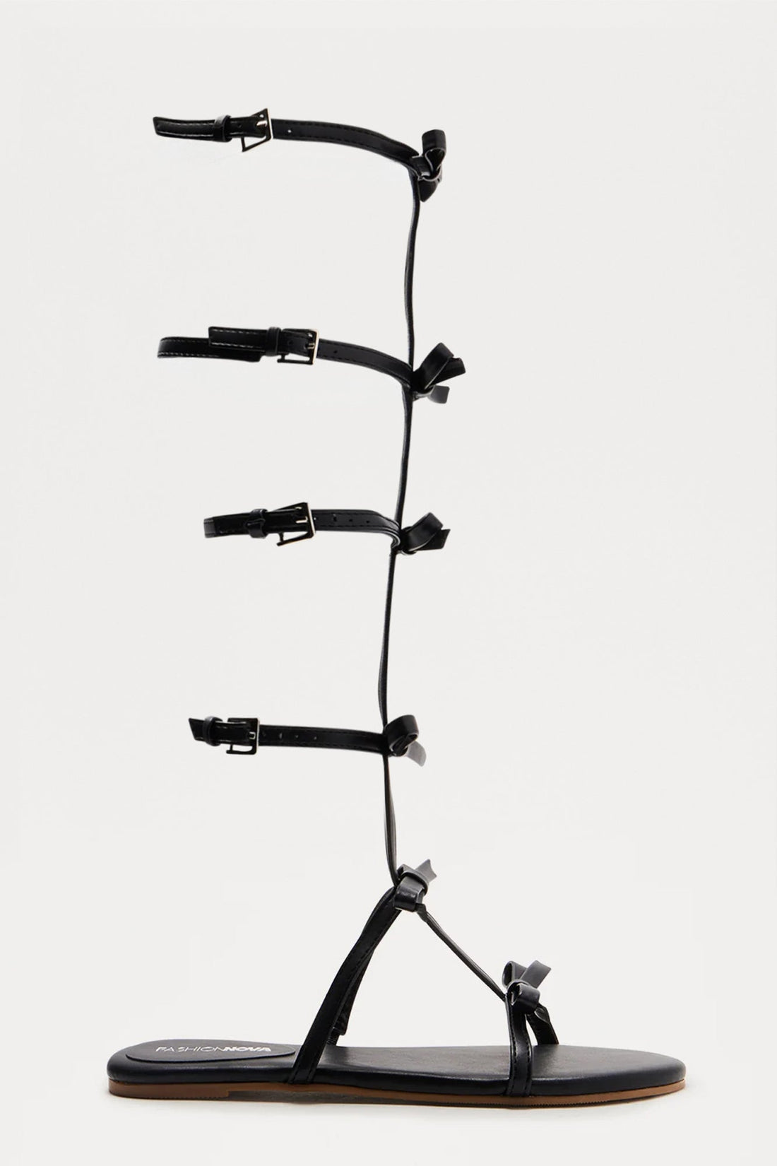 Dextra Bow Gladiator Sandals - Black