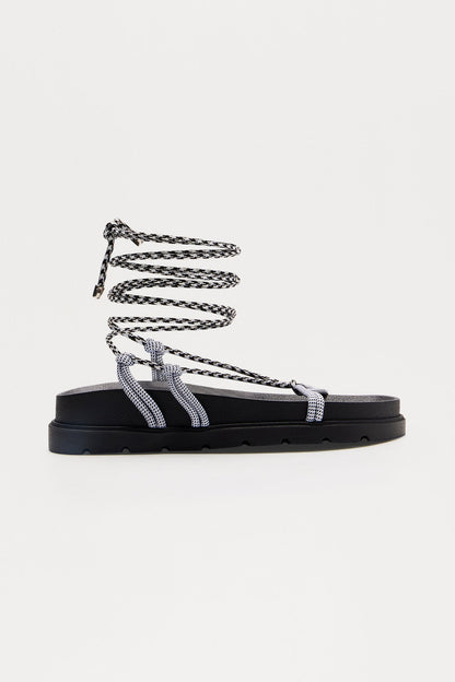 Dex Wrap Up Sandals - Black/White