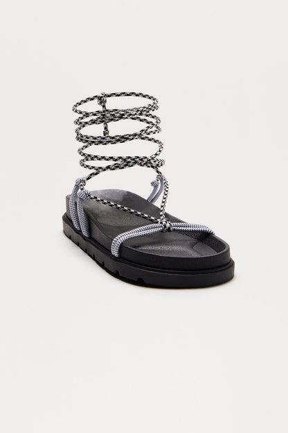 Dex Wrap Up Sandals - Black/White