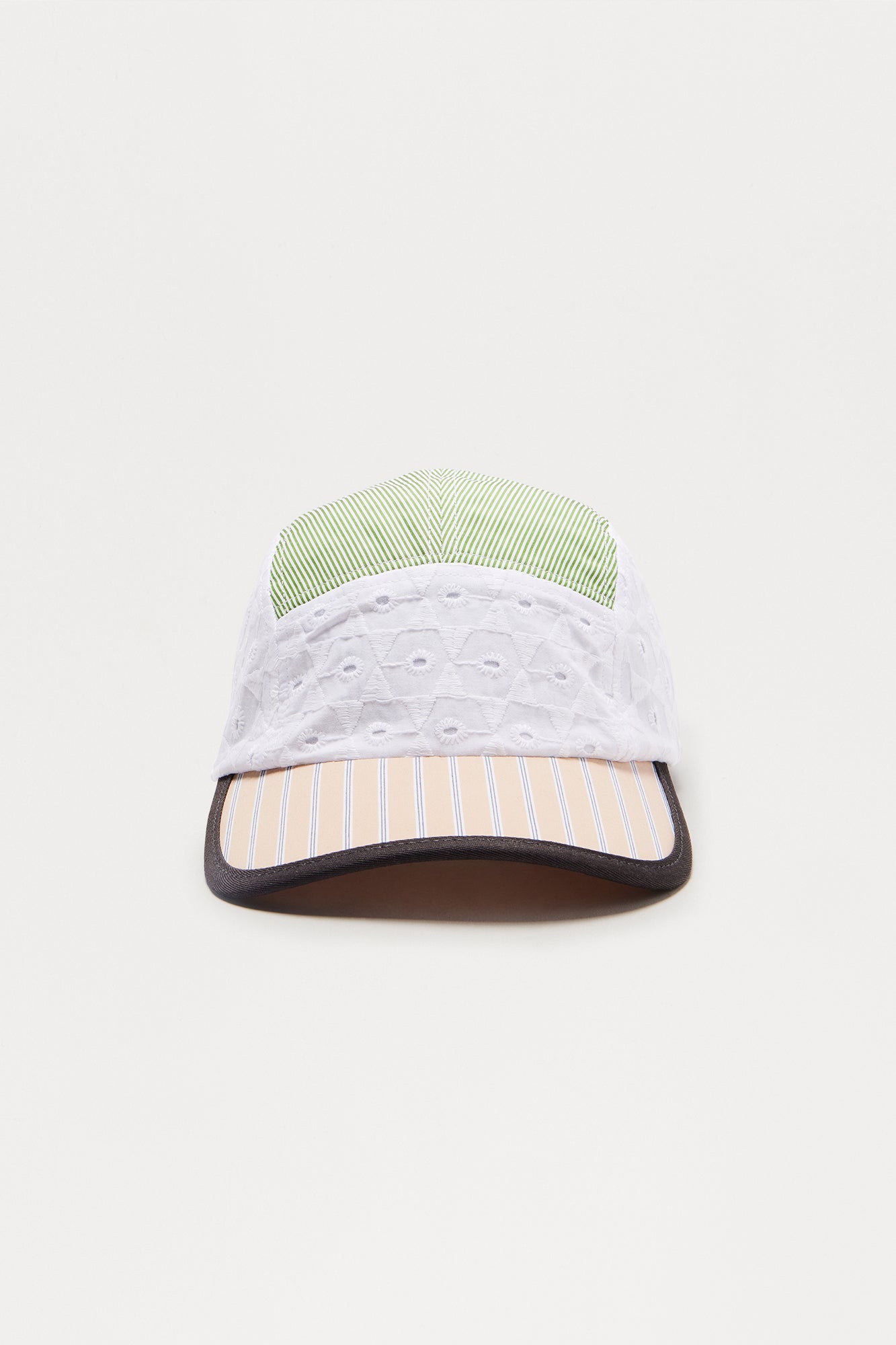 Mixed Media Eyelet 5 Panel Hat - Multi Color
