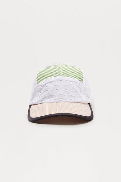 Mixed Media Eyelet 5 Panel Hat - Multi Color