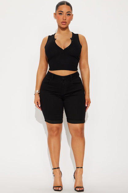Lift Me Up Bermuda Shorts - Black