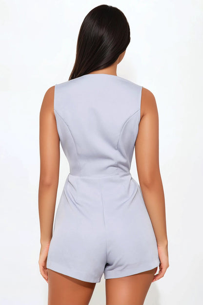 Merilyn Buckle Romper - Slate Grey