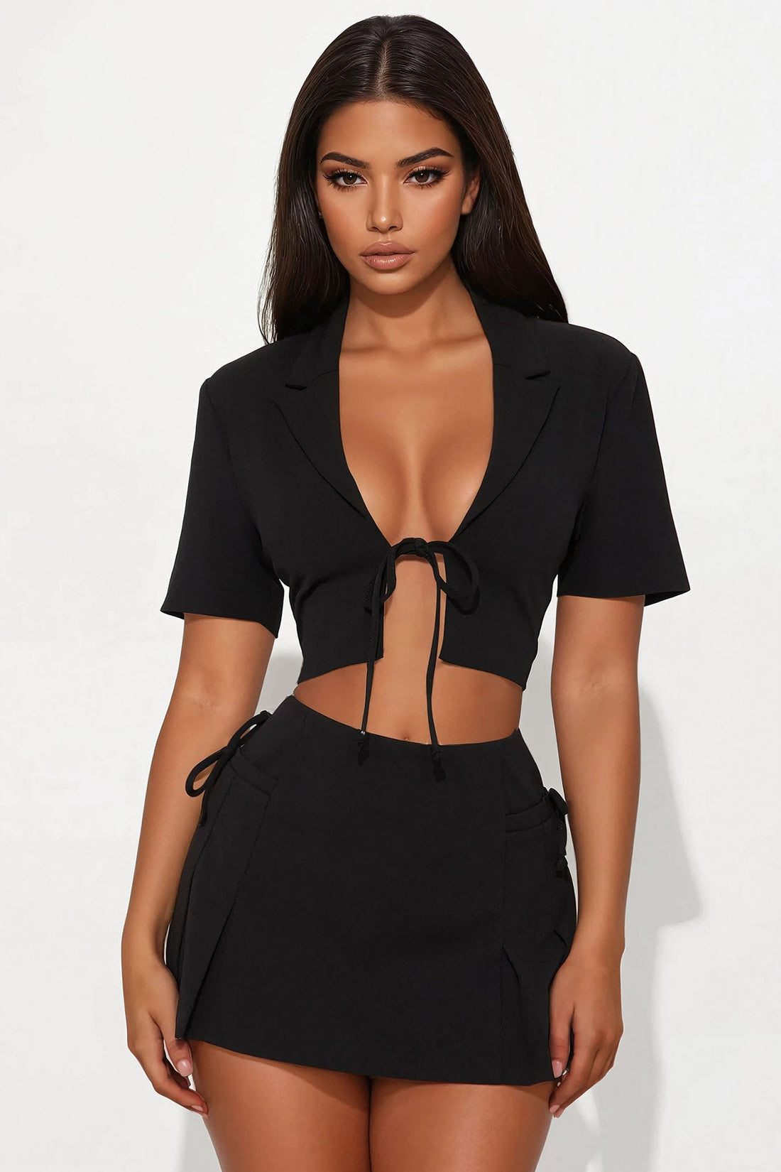Ellie Short Sleeve Blazer - Black