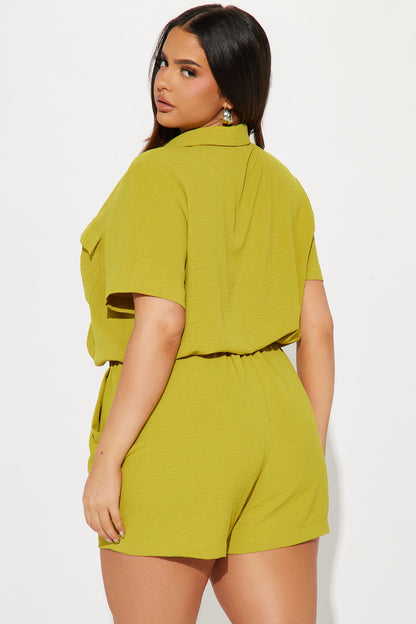 Maisie Romper - Chartreuse