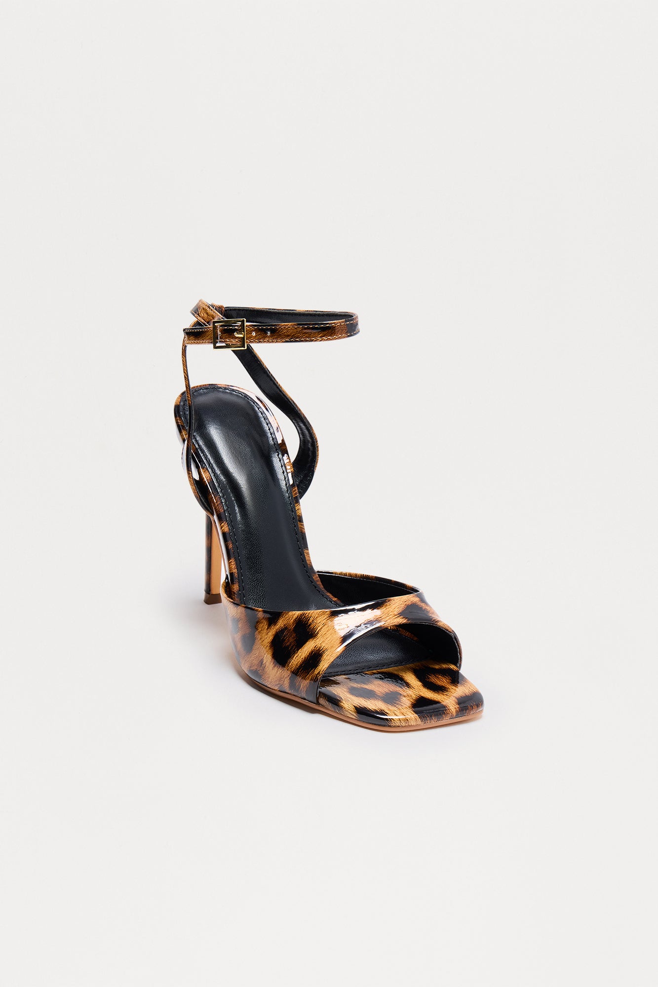Romy Faux Patent Stiletto Heels - Leopard