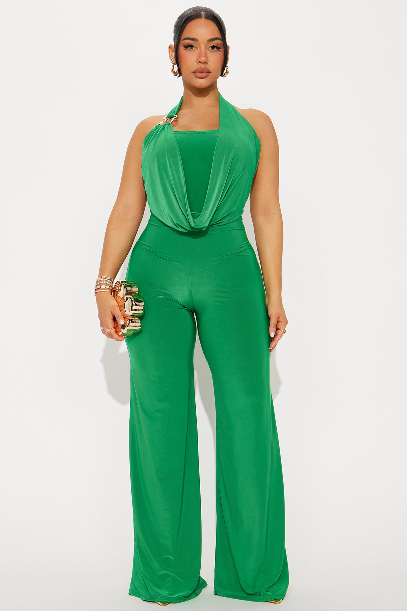 Mindy Halter Jumpsuit - Kelly Green