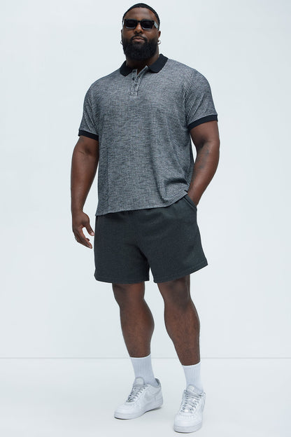 Grant Micro Stripes Shorts - Grey