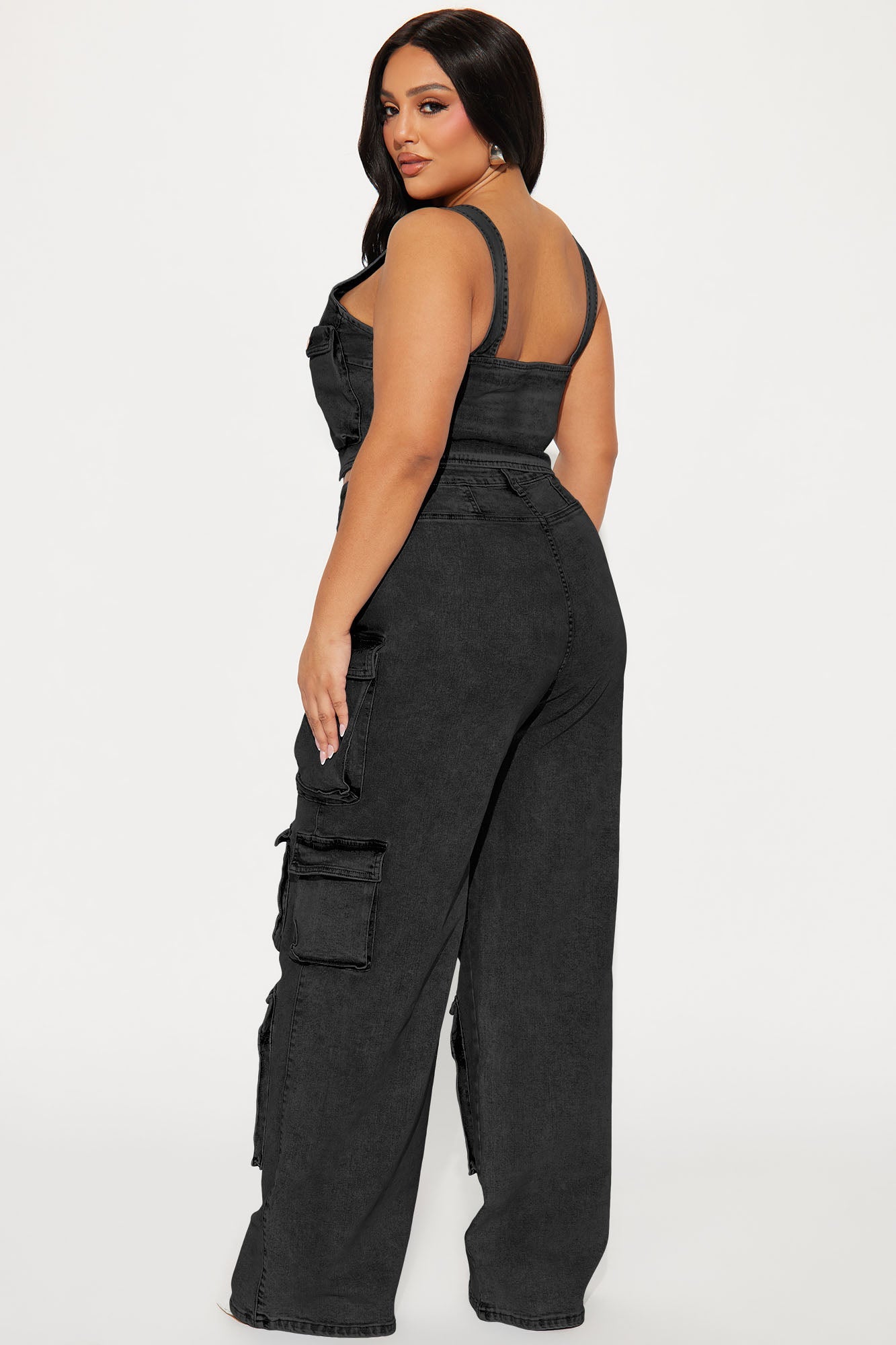 Losing Time Cargo Pant Set - Black
