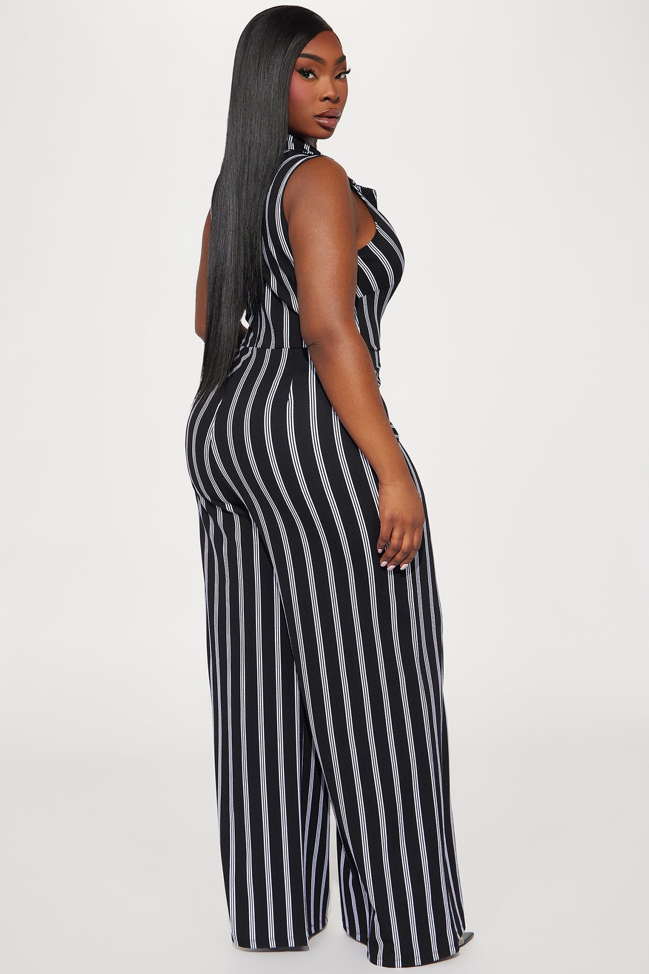 Leana Pinstripe Jumpsuit - Black/combo