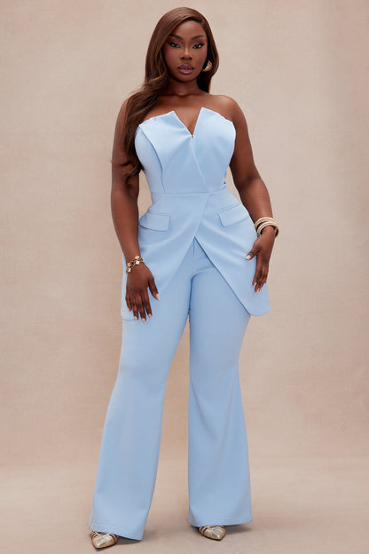 Paloma Flare Pant Suit - Blue
