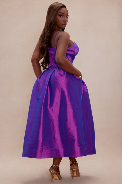 Harper Taffeta Maxi Dress - Purple