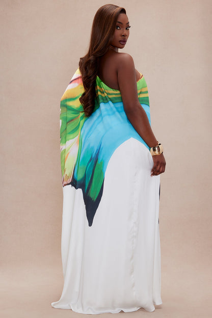Drinks On The Beach Kaftan - Turquoise/combo