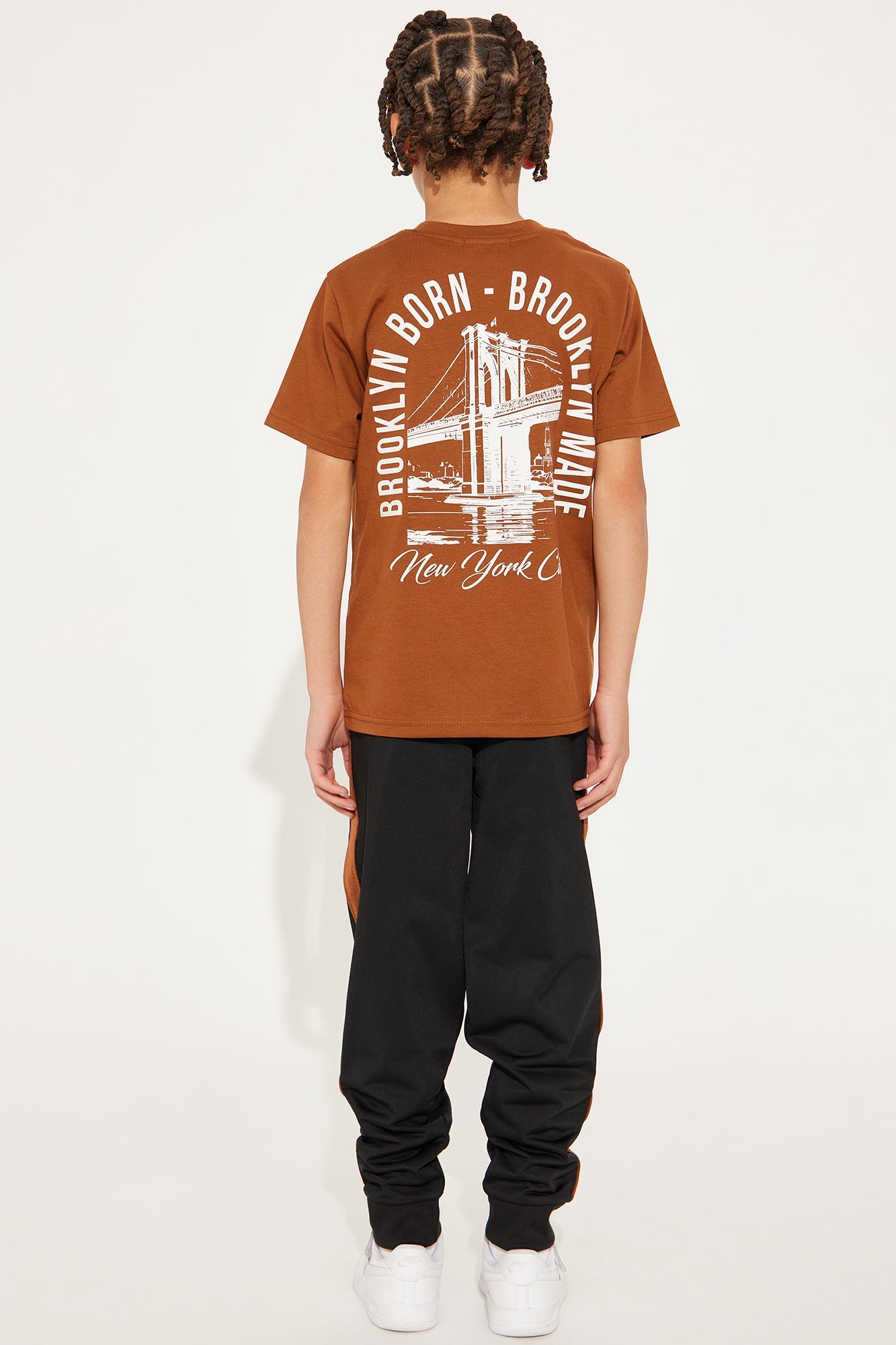 Mini Brooklyn Raised Front/Back Pant Set - Brown/combo