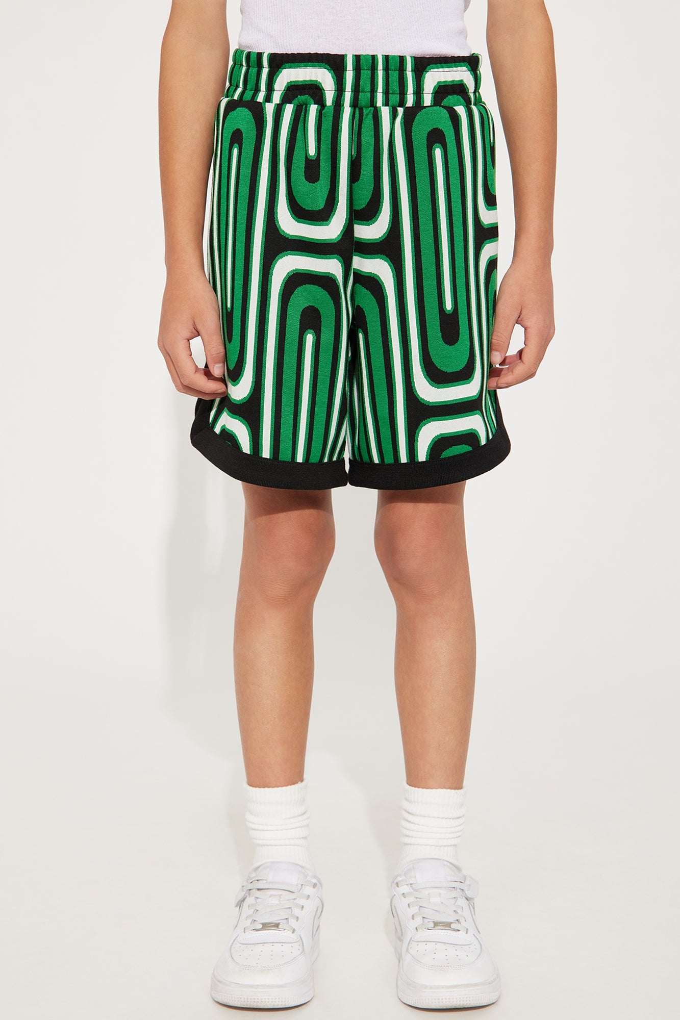 Mini Jack Retro Pattern Warm Up Shorts - Green/combo