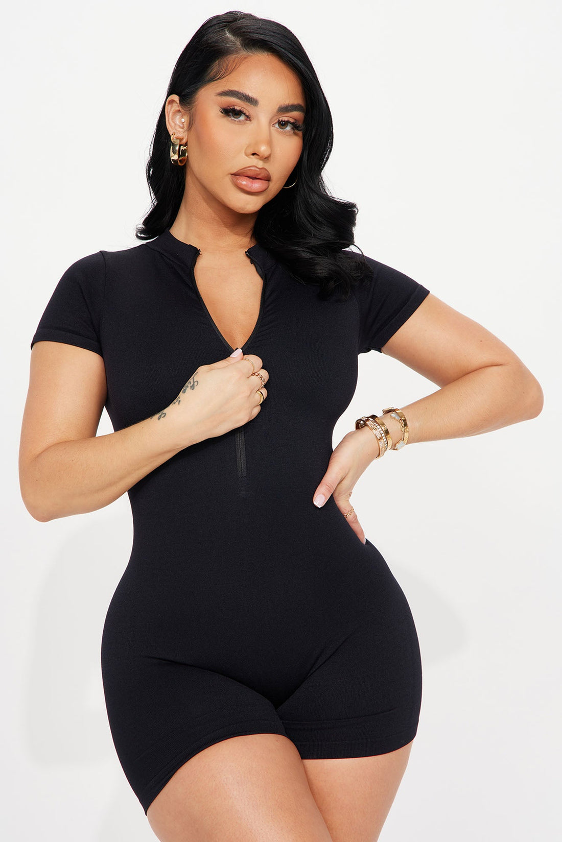 Perla Seamless Romper - Black