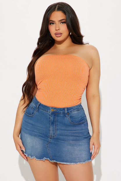 Rylin Ribbed Bodysuit - Orange