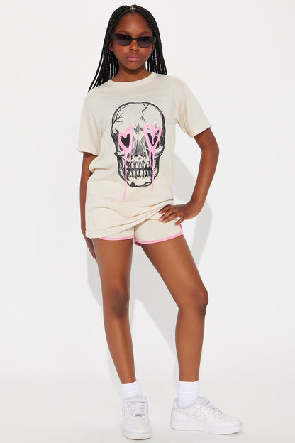 Mini Edgy But Sweet Short Set - Sand/combo