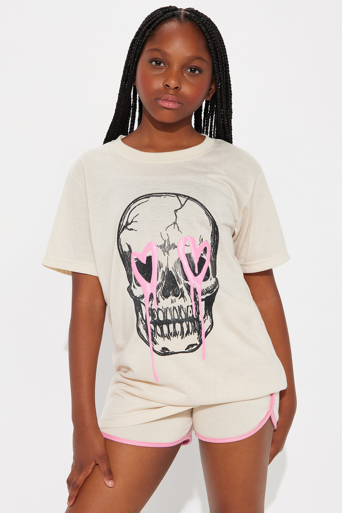 Mini Edgy But Sweet Short Set - Sand/combo