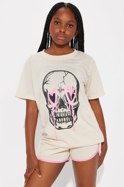 Mini Edgy But Sweet Short Set - Sand/combo