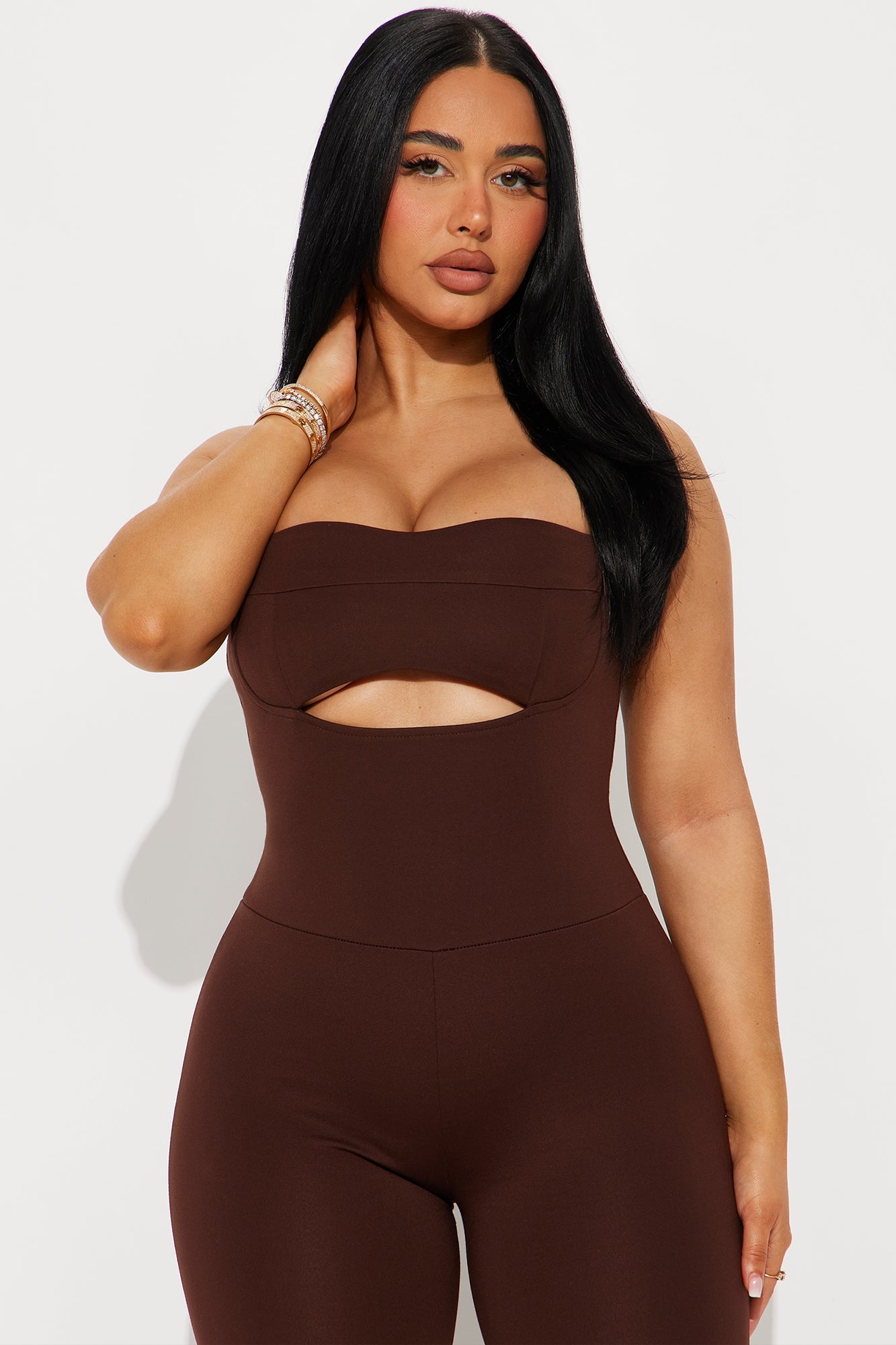 The Mia Ponte Sweetheart Capri Jumpsuit - Chocolate