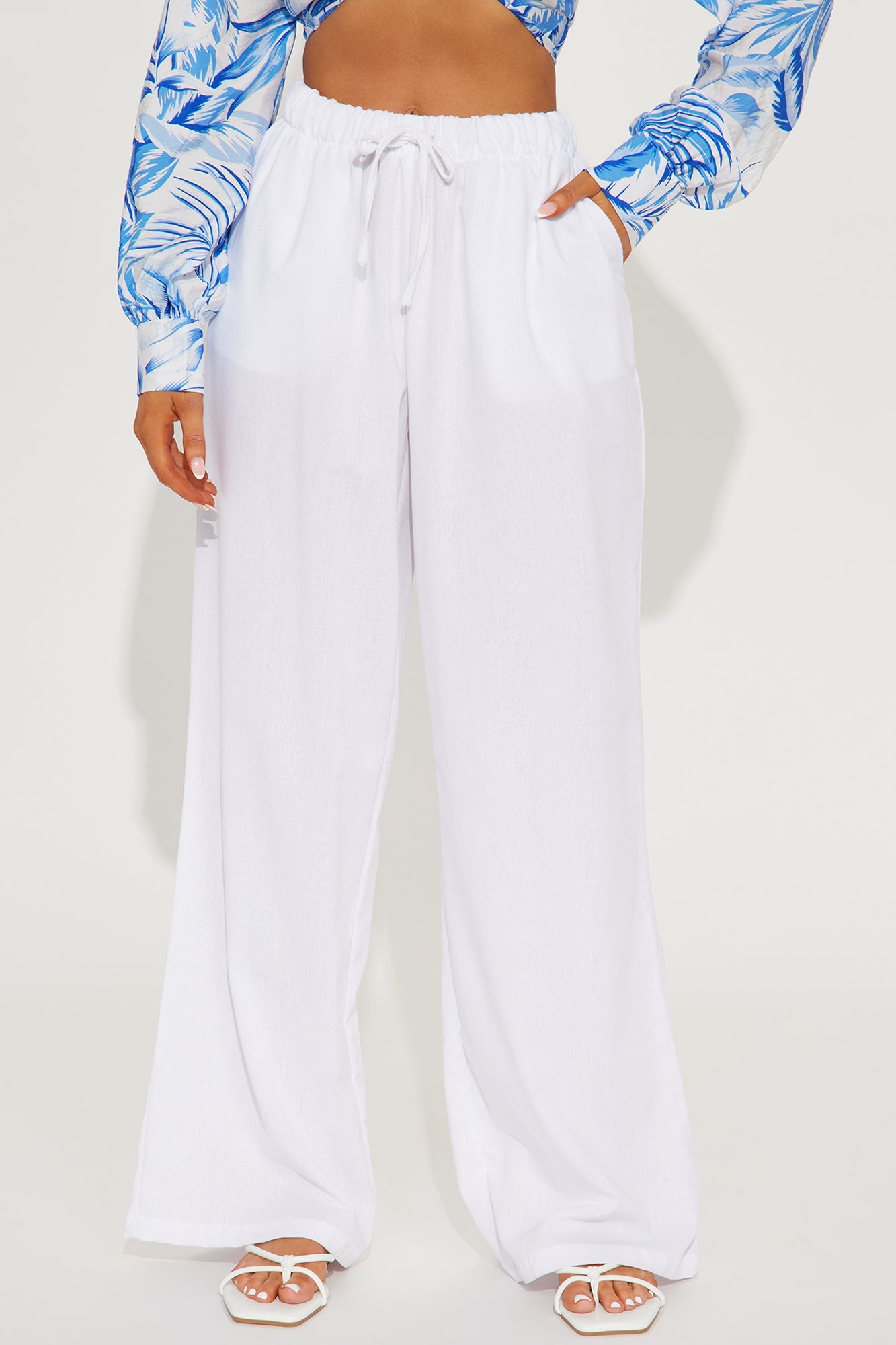 Beach Walks Linen Pant - White