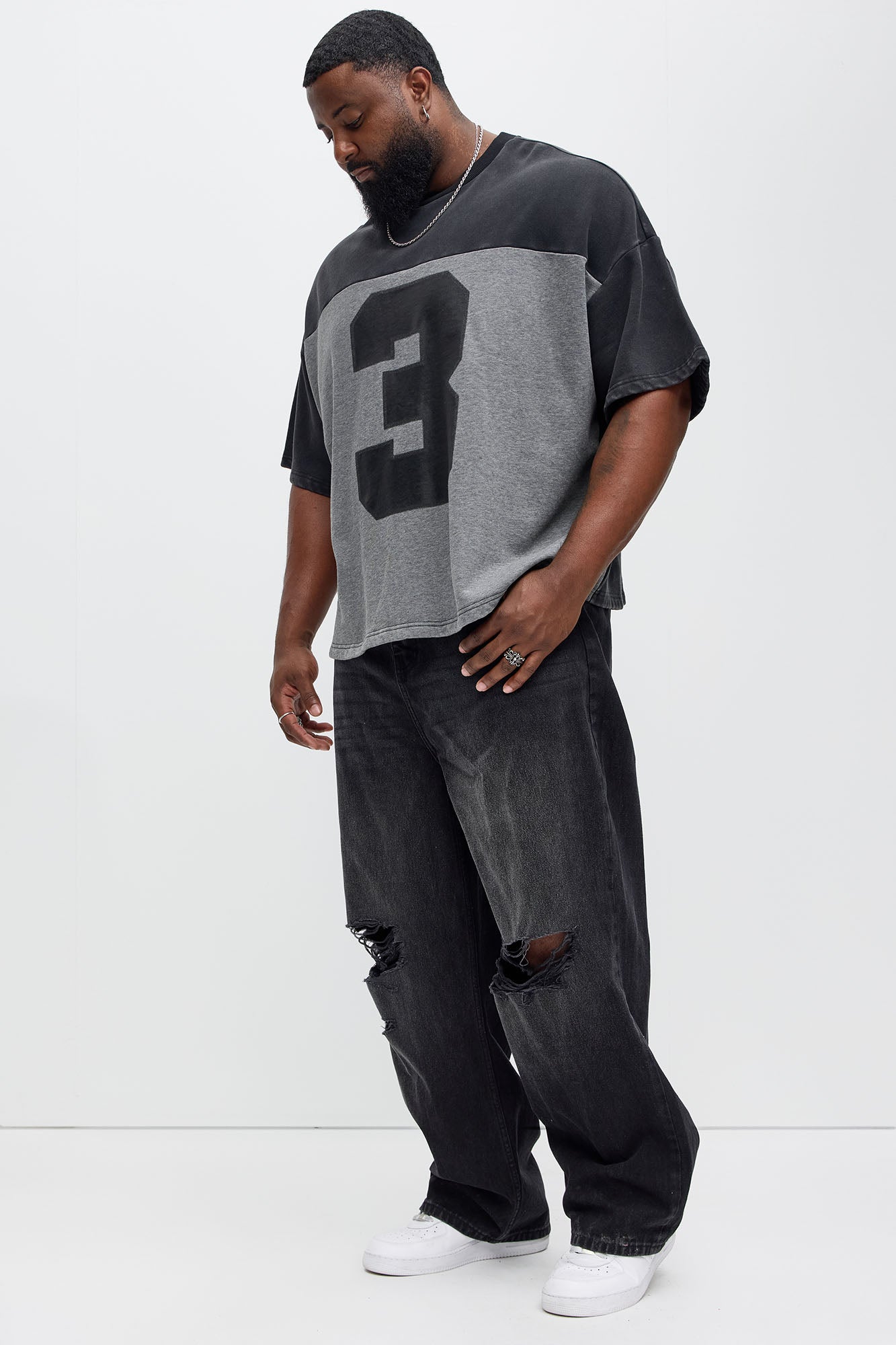 Alvarez Distressed Baggy Jeans - Black Wash