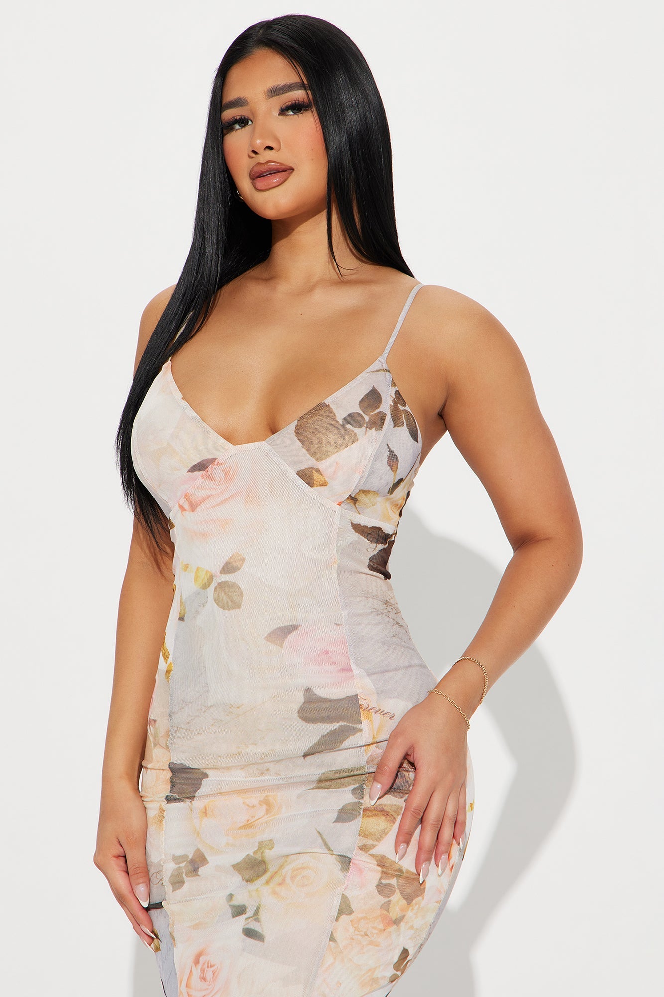 Love Letters Mesh Maxi Dress - White/combo