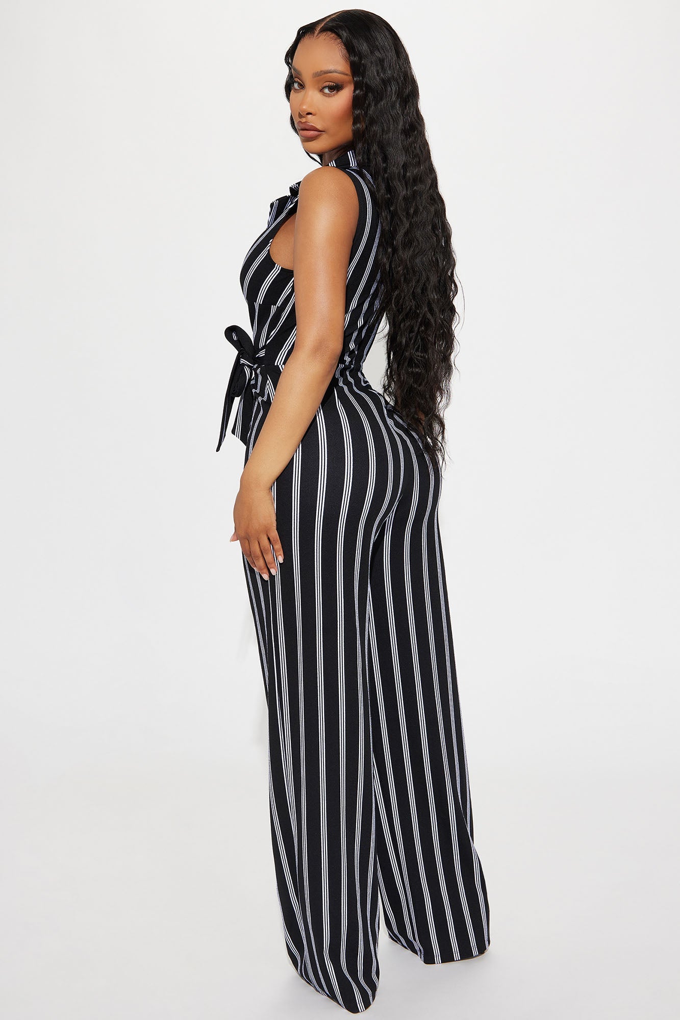 Leana Pinstripe Jumpsuit - Black/combo