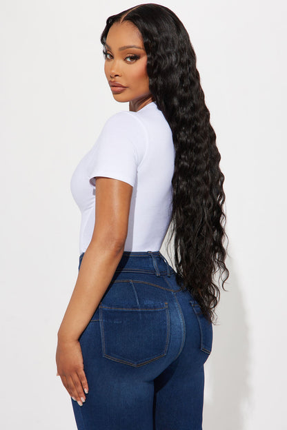 Cambria Short Sleeve Bodysuit - White