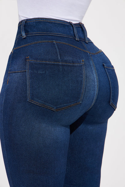Snatch Me Tight Booty Lifter Skinny Jeans - Medium Wash
