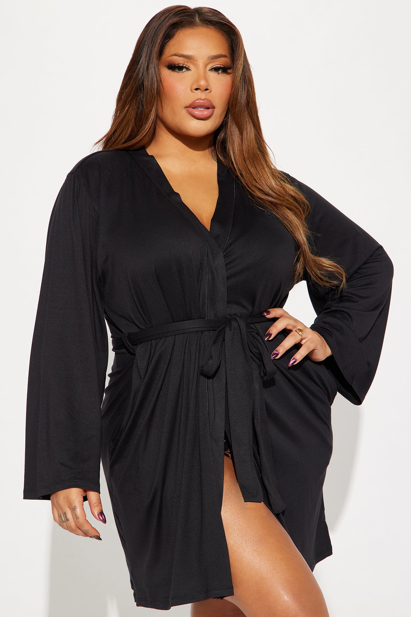 Too Busy Relaxing PJ Robe - Black