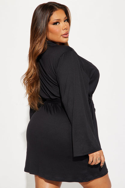 Too Busy Relaxing PJ Robe - Black